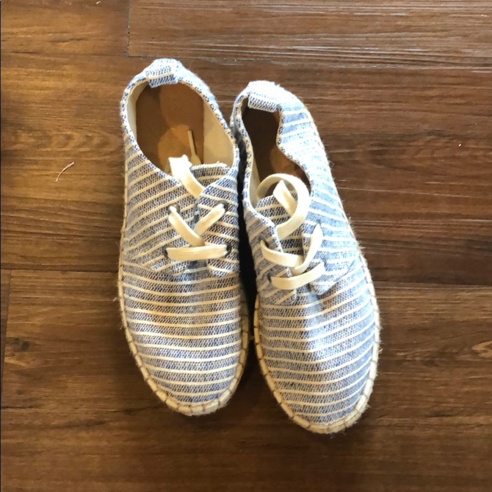 Blue fabric sneakers